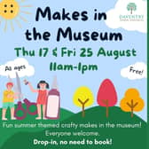 The ‘Makes in the Museum’ crafts sessions, hosted by Daventry Town Council, are set to take place at Daventry Museum on Thursday, August 17, and Friday, August 25, between 11am and 1pm.
