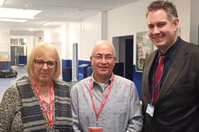 Left to right: Mrs Moira Hart, Mr Peter Hart, Mr Andy Rogers, Assistant Principal