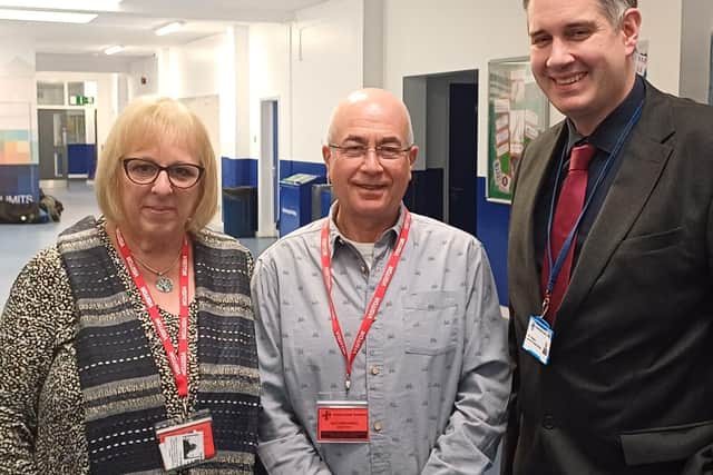 Left to right: Mrs Moira Hart, Mr Peter Hart, Mr Andy Rogers, Assistant Principal