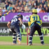 Chris Lynn is bowled by Dan Mousley (Picture: Peter Short)
