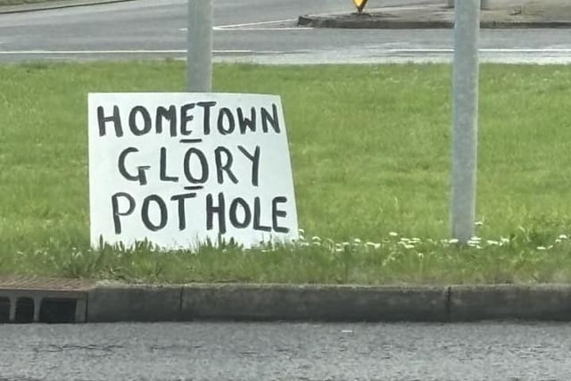 Sign pictured on the roundabout adjacent to the Icon Building.