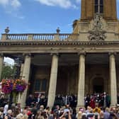 Crowds gathered as the county's proclamation of the accession of King Charles III was read out at All Saints Church in Northampton.