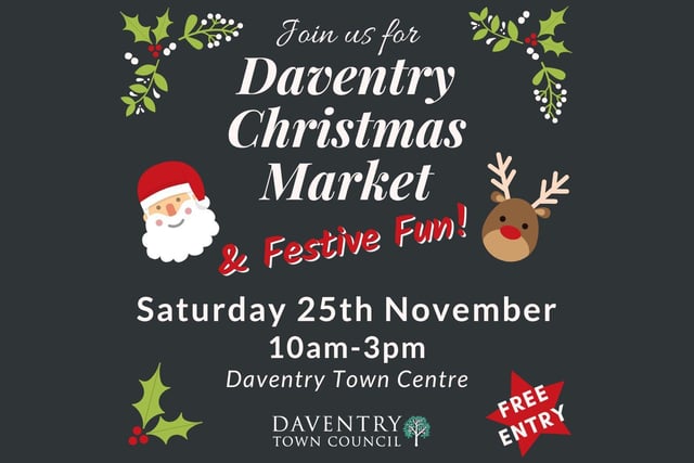 The event is set to take place on Saturday, November 25, 2023, in the town centre, along the High Street, Sheaf Street and Bowen Square, with stalls spread throughout the whole of the High Street.