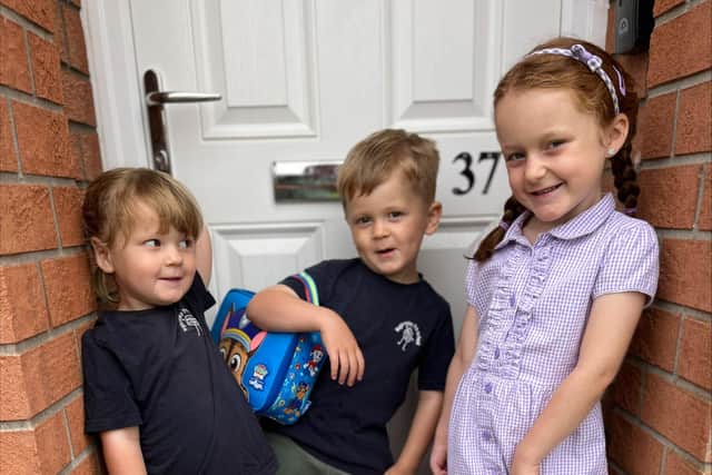 Sophie's three children – two-year-old Autumn-Rose, four-year-old Theodore and five-year-old Olivia-Grace.