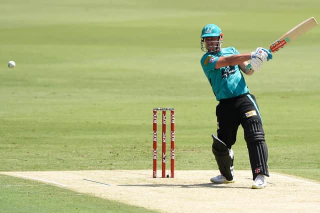 Chris Lynn on the attack while playing for Brisbane Heat