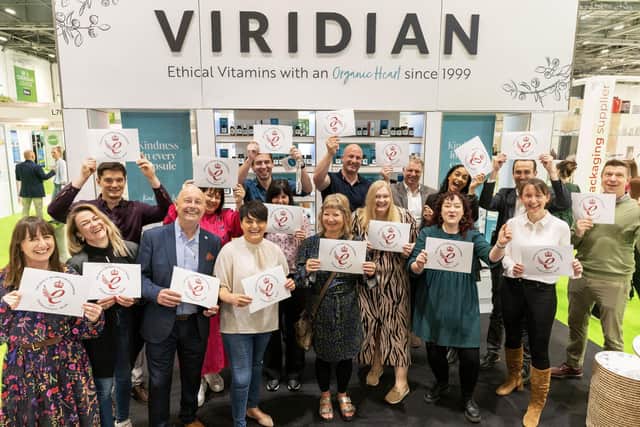 The Viridian team celebrating the King's Award received in the International Trade category.