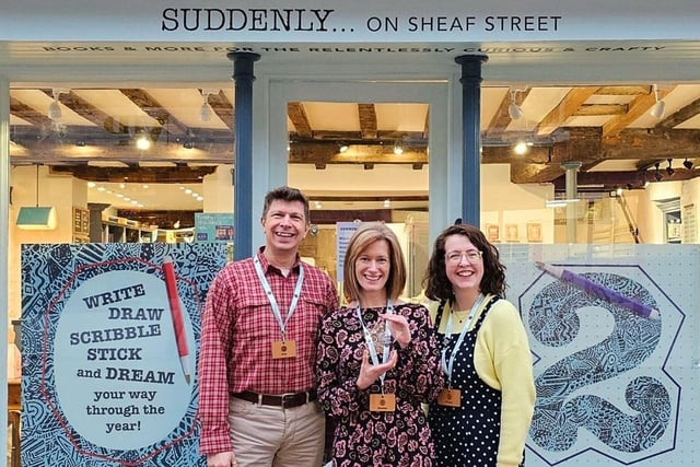 Bookshop managers, Joanna Clements and Tom Welch, pictured with bookseller Megan.