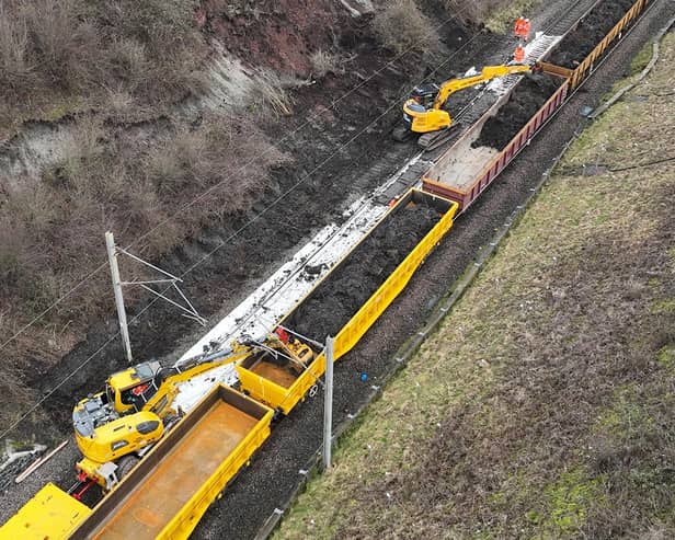 More than 800 tonnes of soil was transported away from the site of the landslip.
