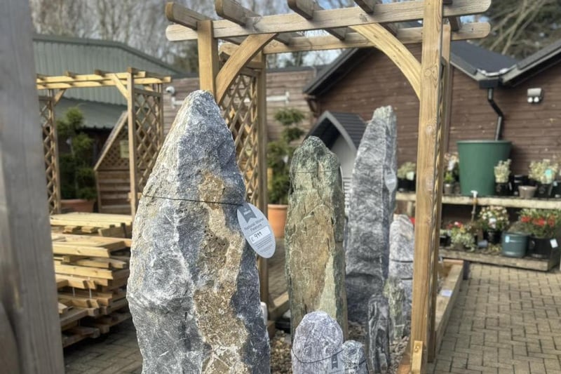 Various stone sizes pictured at Whilton Locks Garden Village.