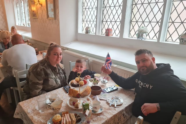 Families gather to celebrate at Windsor Lodge tea room in Daventry.