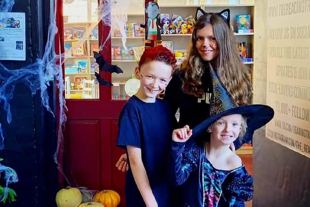 Michelle's three children, who can be found helping behind the counter at the bookshop during the school holidays.