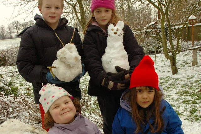 Children from Newnham Primary School enjoyed the snow, whilst on a visit to the centre. Pictured are David Jenkins, 8, Charlotte Oakley, 8, Willow Roberts, 7, and Caroline Rookledge, 8.