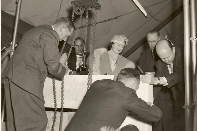 The Queen Mother laying foundation stone of NGH’s Outpatients Department 1956.