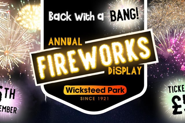 Wicksteed Park in Kettering has promised that this year’s firework display on Saturday, November 5 will be “legendary.” They have live entertainment lined up with fairground rides and VIP packages. The event kicks off from 5pm and tickets cost £5 per person. Tickets are available now and can be booked at https://wicksteedpark.org/product/annual-fireworks-display/.