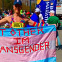Glenique Frank pictured at Boston Marathon last year.