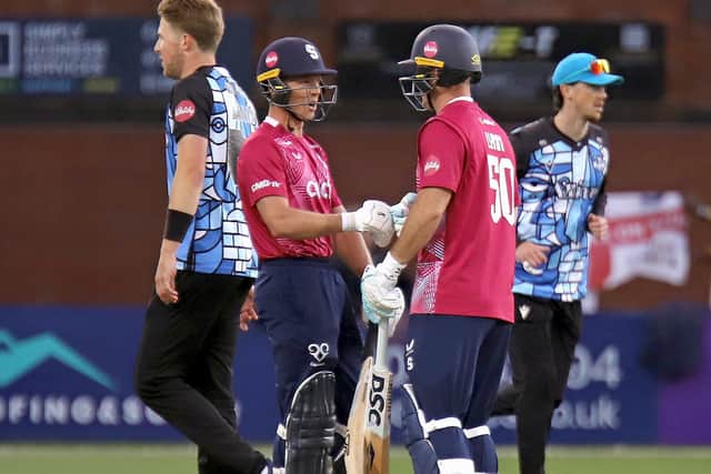 Nathan McSweeney (left) and Chris Lynn were in big-hitting form against Worcestershire Rapids (Picture: Peter Short)