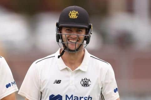 Matt Kelly is all smiles after Western Australia's Sheffield Shield win earlier this month