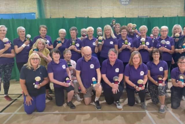 One of the walking netball players, Janet, knitted mini dolls with the Daventry walking netball coach, Jeanie Midson, for everyone.