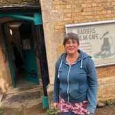 Parish councillor Jane Wood outside the Sunday School Rooms in Bugbrooke.