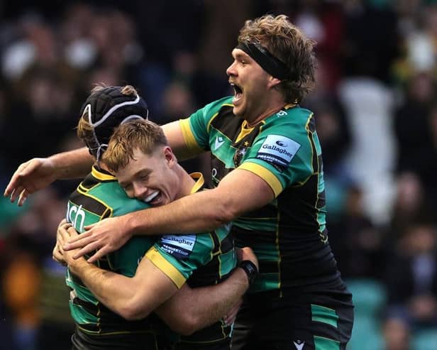 Saints celebrated a crucial win against Bath (photo by David Rogers/Getty Images)