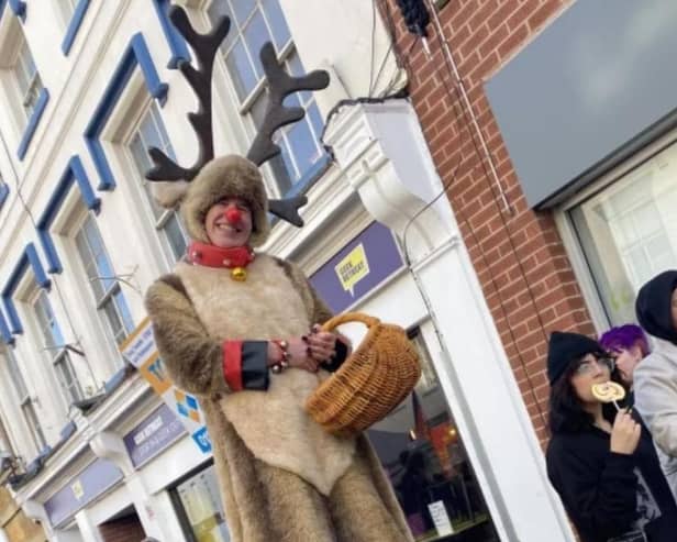 Father Christmas' reindeer friend pictured at last year's event.