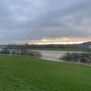 After heavy rainfall over the last 24 hours, the River Nene is overflowing its banks this morning and the Northampton Washlands are filling up. Photo: NN Weather.