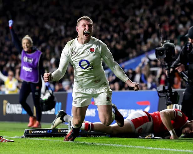 Fraser Dingwall scored his first England try against Wales last month (photo by David Rogers/Getty Images)