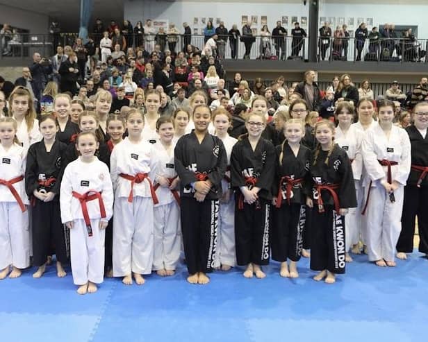 Girls red belt division students pictured.