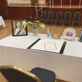 The book of condolence at the Guildhall.