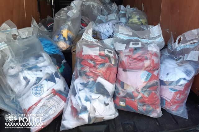 Police seized fake England World Cup shirts worth up to £250k during a raid in Northampton