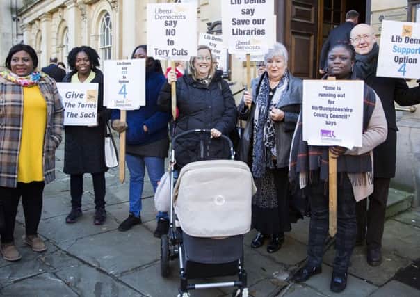 Campaigners gathered outside county hall before the full council meeting took place.