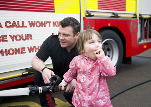 Daventry fireifghters visit Busy Bees for Take Care Tuesday