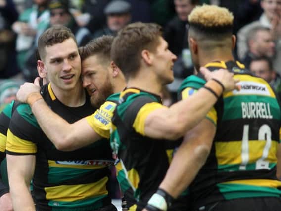 George North scored for Saints after being set up by Luther Burrell (pictures: Sharon Lucey)