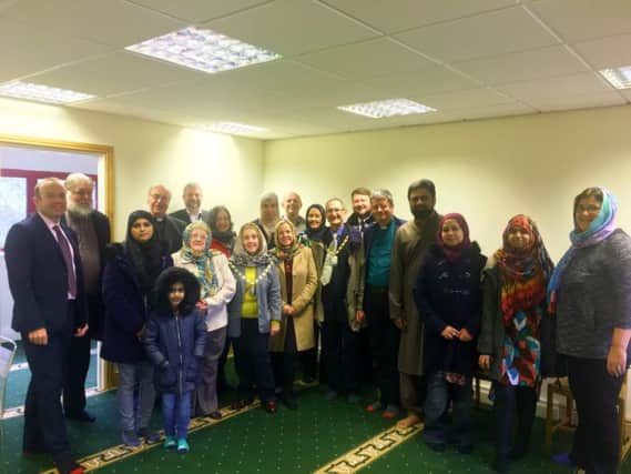 Invited guests gather for a photo at Daventry's first ever mosque