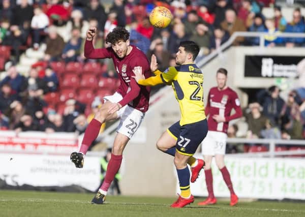 Matt Crooks in action during the Cobblers' 0-0 draw with Oxford United at Sixfields (Pictures: Kirsty Edmonds)