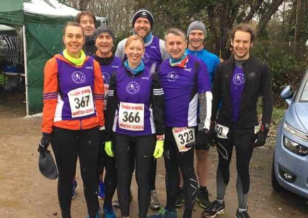 Annette (front row, centre) members of Daventry Road Runners.