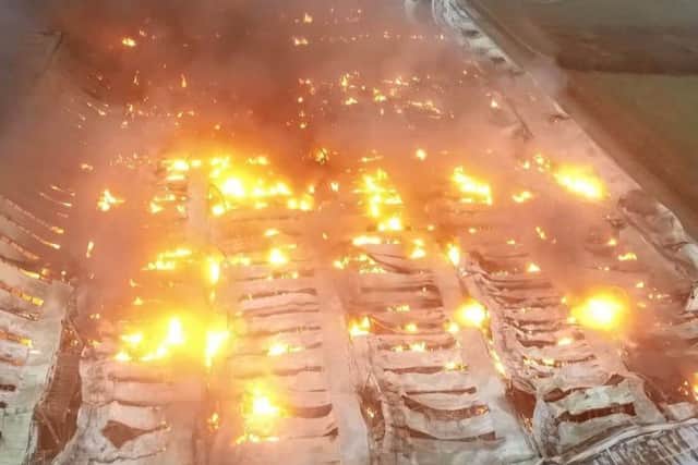 Northamptonshire Fire released drone footage of the inferno