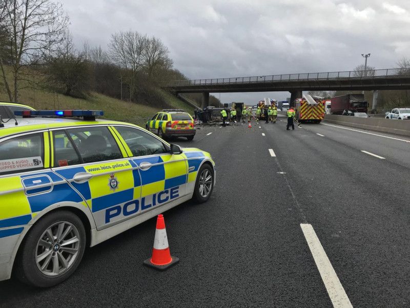 Multi-vehicle crash closes M1 southbound in Northamptonshire