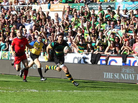 Ben Foden scored on his final appearance for Saints (pictures: Sharon Lucey)