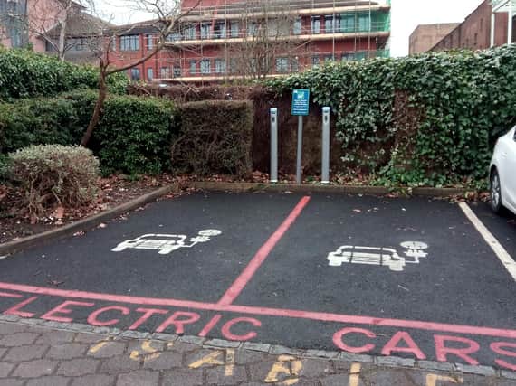 An electric car charge point