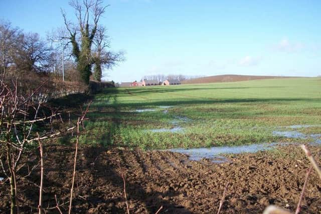 Photo of the proposed site, land adjacent to the Byfield Road at the western end.