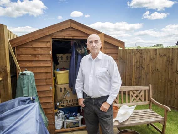 Mr Dickinson now lives in a two-bed in Monksmoor where he has little room for his belongings, forcing him to store them in his shed.