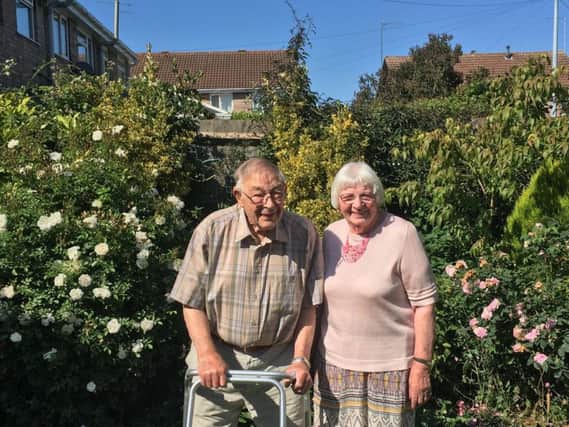 Peter and Joyce Bristow pictured in the garden of their Long Buckby home.