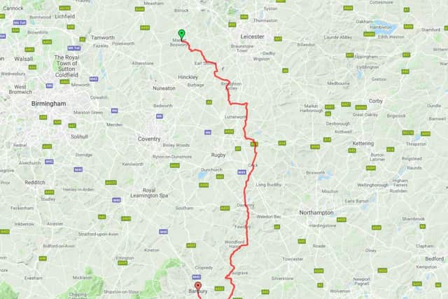 The route for day three of the ride