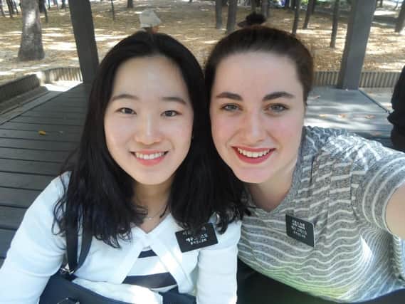 Zoe Gibbons and her missionary companion Lee Yoon Jeong