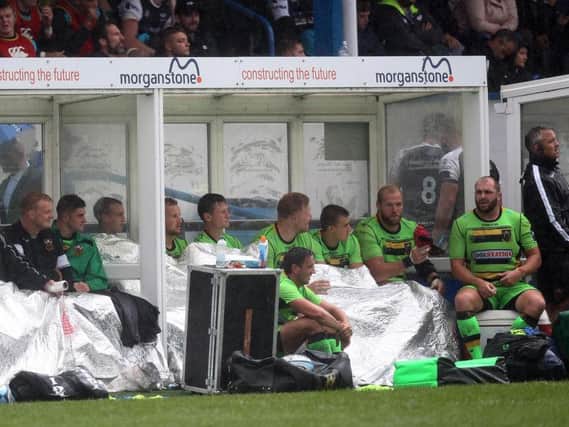 Saints were subjected to torrential rain at Brewery Field (pictures: Sharon Lucey)