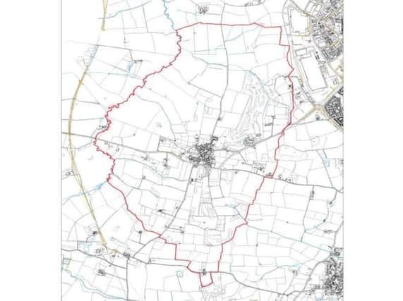 The Staverton parish designated neighbourhood area map (Crown copyright and database rights 2011 Ordnance Survey)
