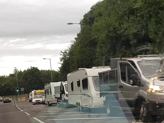 Traffic was seen queuing up Northern Way towards the Welton Road roundabout