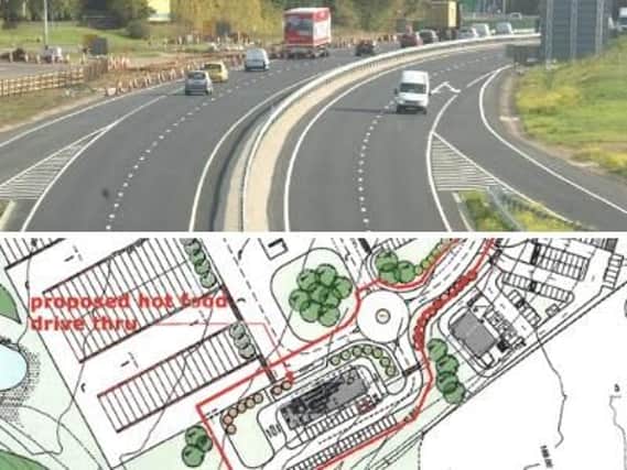 The proposed drive-thru will be located next to the A14 at Cold Ashby