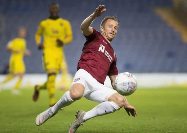 Dean Bowditch in action for the Cobblers at Oxford on Tuesday